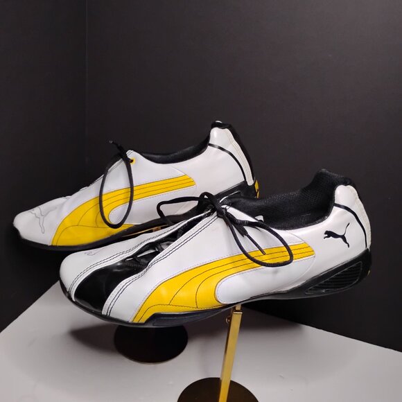 Puma Ducati Panigale 50 MG Leather Shoes Mens Size 13US White SpectraYellowBlack - Picture 4 of 13